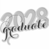 Minimaler Black Modern Script Abschluss Aufkleber (Vorderseite)