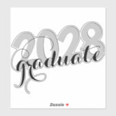 Minimaler Black Modern Script Abschluss Aufkleber (Blatt)