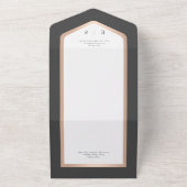 Minimaler Black & White Rose Gold Moderner QR Code All In One Einladung (Außenbereich)