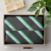 Minimaler blauer grüner schwarzer Streifen Japan T Seidenpapier (Geschenk)