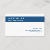 Minimaler Blauer Streifen auf Weiß Visitenkarte (Rückseite)
