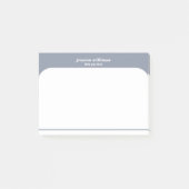 Minimaler blauer und weißer Individuelle Name Post-it Klebezettel (Vorderseite)