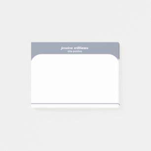 Minimaler blauer und weißer Individuelle Name Post-it Klebezettel