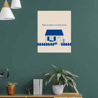 Minimaler Blaues Cottage Poster
