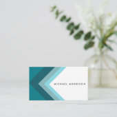 Minimaler Blue mint arrow geometric modern design Visitenkarte (Stehend Vorderseite)