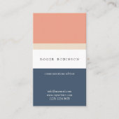 Minimaler Blue orange modern elegant nautical Visitenkarte (Vorderseite)