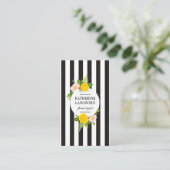 Minimaler Blumengarten Schönheitssalon gestreift Visitenkarte (Stehend Vorderseite)