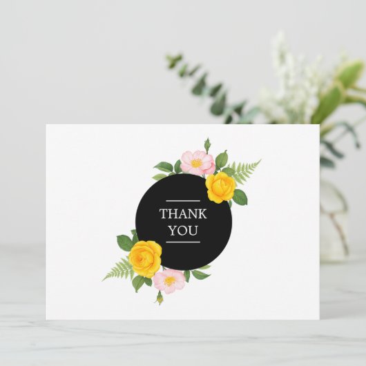 Minimaler Blumenkranz Schönheitssalon Weiß Dankeskarte (Stehend Vorderseite)