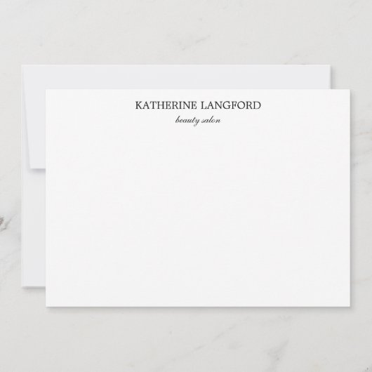 Minimaler Blumenkranz Schönheitssalon Weiß Dankeskarte (Rückseite)