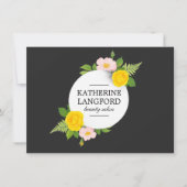 Minimaler Blumenstrauß-Salon Schwarzes Geschenkgut (Vorderseite)