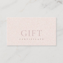Minimaler Blush-Glitzer Texture-Geschenkgutschein Visitenkarte
