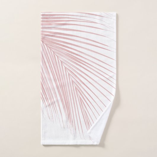 Minimaler Blush Pink Palm Leaf Traum #1 #tropical Badhandtuch Set (Handtuch)