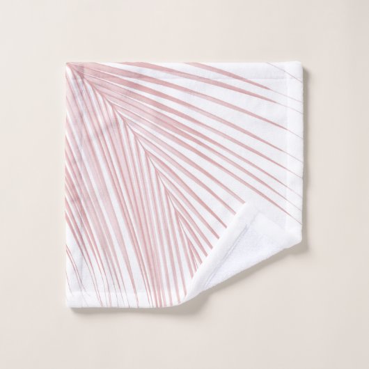 Minimaler Blush Pink Palm Leaf Traum #1 #tropical Badhandtuch Set (Waschlappen)