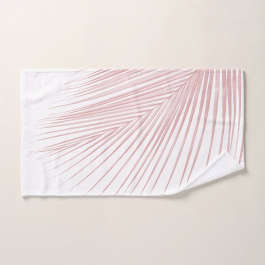 Minimaler Blush Pink Palm Leaf Traum #1 #tropical Badhandtuch Set (Handtuch)