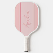 Minimaler Blush Pink Personalisiert Pickleball Schläger (Rückseite)