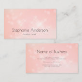 Minimaler Blush Pink Subtile Bokeh Kontakt Visitenkarte (Vorne/Hinten)