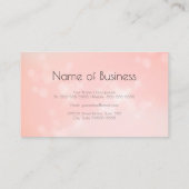 Minimaler Blush Pink Subtile Bokeh Kontakt Visitenkarte (Rückseite)