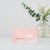 Minimaler Blush Pink Subtile Bokeh Kontakt Visitenkarte (Stehend Vorderseite)