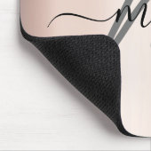 Minimaler Blush-Rose Monogramm Grau Mousepad (Ecke)