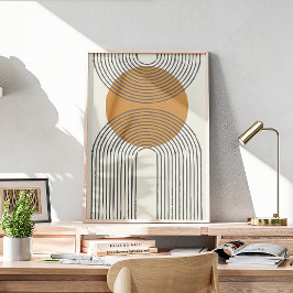 Minimaler Bogen aus der Mitte des Jahrhunderts mit Poster