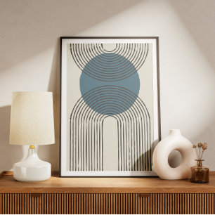 Minimaler Bogen aus der Mitte des Jahrhunderts mit Poster