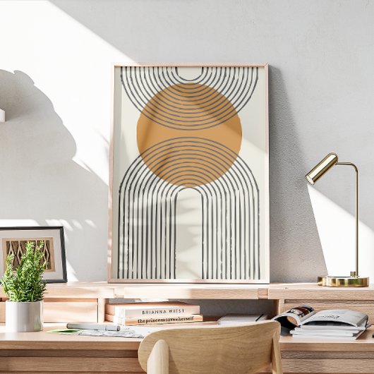 Minimaler Bogen aus der Mitte des Jahrhunderts mit Poster