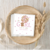 Minimaler Boho-Bär mit rosa Balloons Serviette