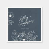 Minimaler Botanischer Blumencocktail Serviette (Vorderseite)