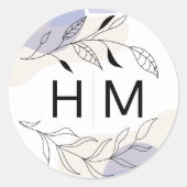 Minimaler botanischer Umschlag Aufkleber für Hochz (Vorderseite)