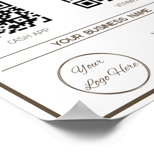 Minimaler brauner 2 QR-Code für Geschäftsscanner z Poster (Ecke)