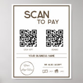 Minimaler brauner 2 QR-Code für Geschäftsscanner z Poster (Vorne)