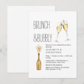 Minimaler Brunch und Bubbly Einladung (Vorne/Hinten)