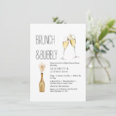 Minimaler Brunch und Bubbly Einladung (Stehend Vorderseite)