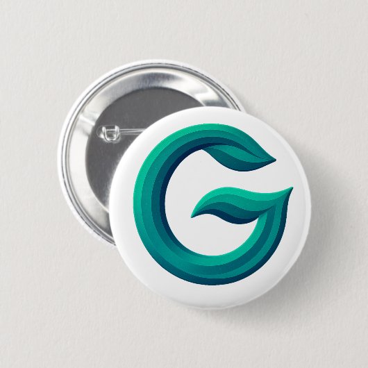 Minimaler Buchstabe G Knopf | Modernes Initial-Abz Button (Vorne & Hinten)