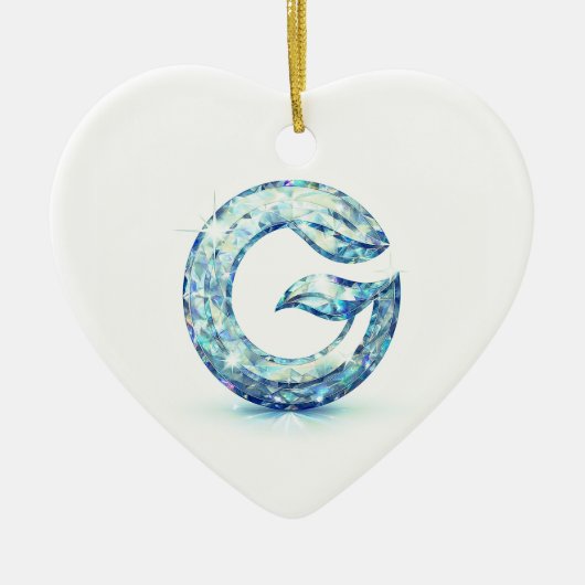 Minimaler Buchstabe G Knopf | Modernes Initial-Abz Keramik Ornament (Vorne)