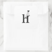 Minimaler Buchstabe H Mädchen Ästhetik Aufkleber (Tasche)