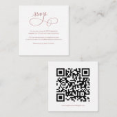 Minimaler Budget Script QR Code Hochzeit RSVP Kart Begleitkarte (Vorne/Hinten)