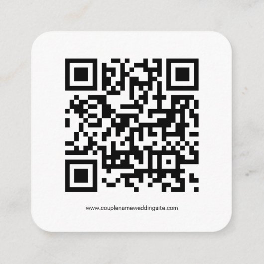 Minimaler Budget Script QR Code Hochzeit RSVP Kart Begleitkarte (Rückseite)