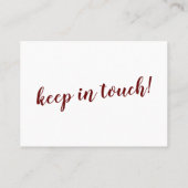 Minimaler Burgund auf der weißen Karte "Wir haben  (Rückseite)