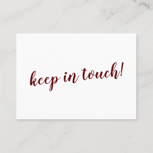 Minimaler Burgund auf der weißen Karte "Wir haben (Rückseite)