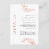 Minimaler Burnt Orange Blumenzettel Begleitkarte (Vorderseite)