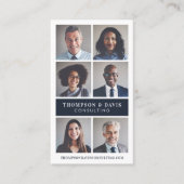 Minimaler Business Team Member Foto Grid Mitarbeit Visitenkarte (Vorderseite)