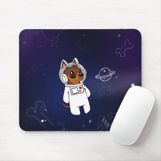 Minimaler Button-Astronaut im Raum Mousepad (Mit Mouse)