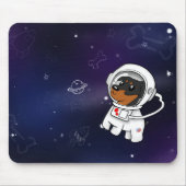 Minimaler Button-Astronaut im Raum Mousepad (Vorne)