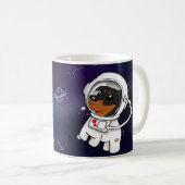 Minimaler Button-Astronaut in der Kaffeetasse (VorderseiteRechts)