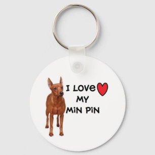 Minimaler Button-Schlüsselanhänger " ich Liebe Schlüsselanhänger