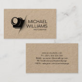 Minimaler Camera Cut Shape Fotograf Visitenkarte (Vorne/Hinten)