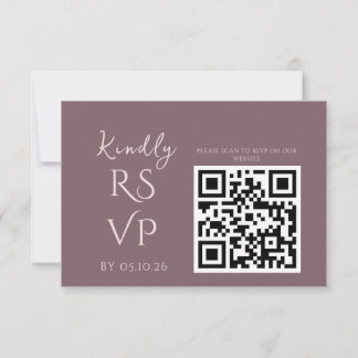 Minimaler Chic Prune und Blush Wedding RSVP