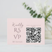 Minimaler Chic Prune und Blush Wedding RSVP Karte (Stehend Vorderseite)