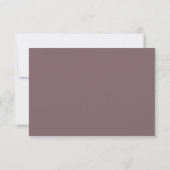 Minimaler Chic Prune und Blush Wedding RSVP Karte (Rückseite)